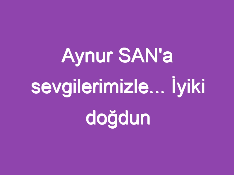 Aynur SAN’a sevgilerimizle… İyiki doğdun Teyzecim.