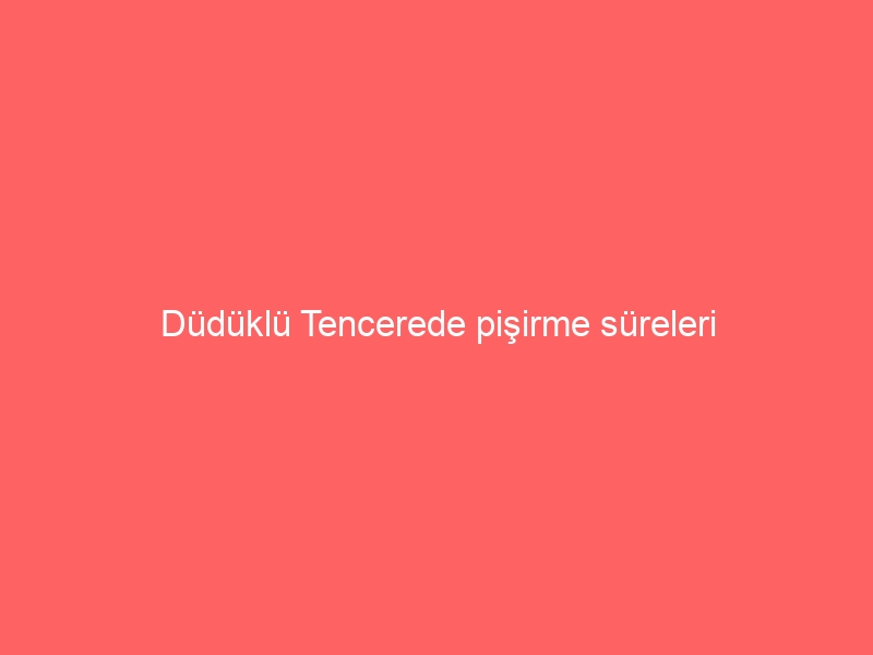 Düdüklü Tencerede pişirme süreleri