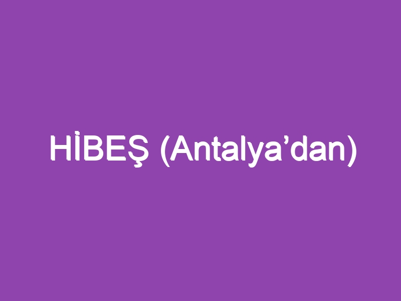 HİBEŞ (Antalya’dan)