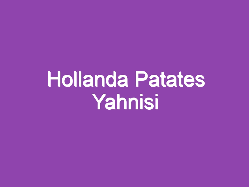 Hollanda Patates Yahnisi