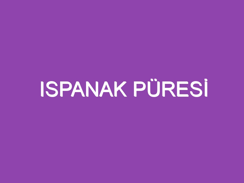 ISPANAK PÜRESİ