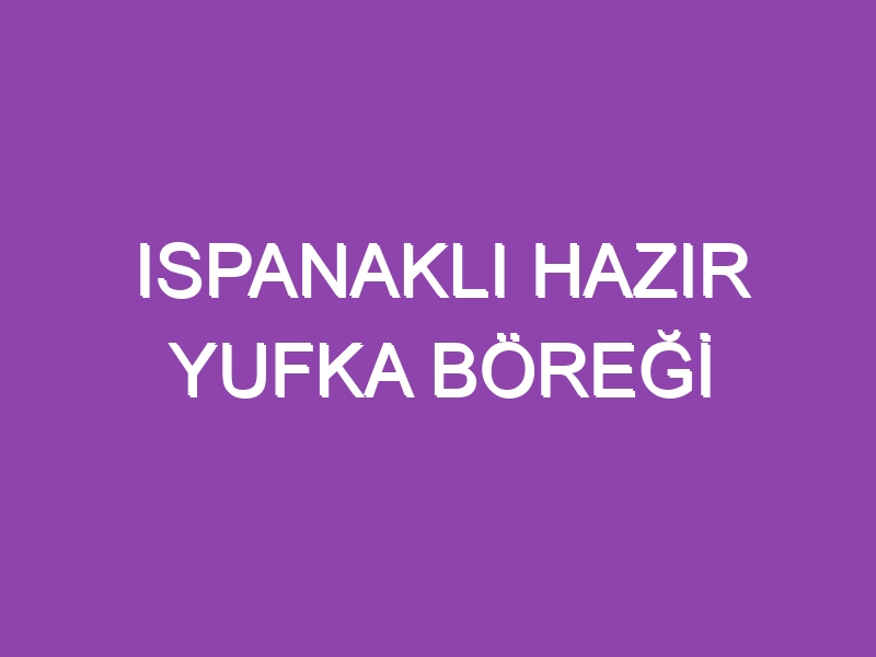 ISPANAKLI HAZIR YUFKA BÖREĞİ