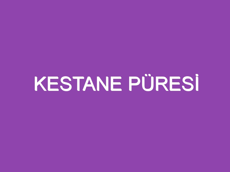 KESTANE PÜRESİ