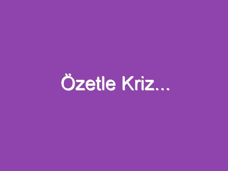 Özetle Kriz…