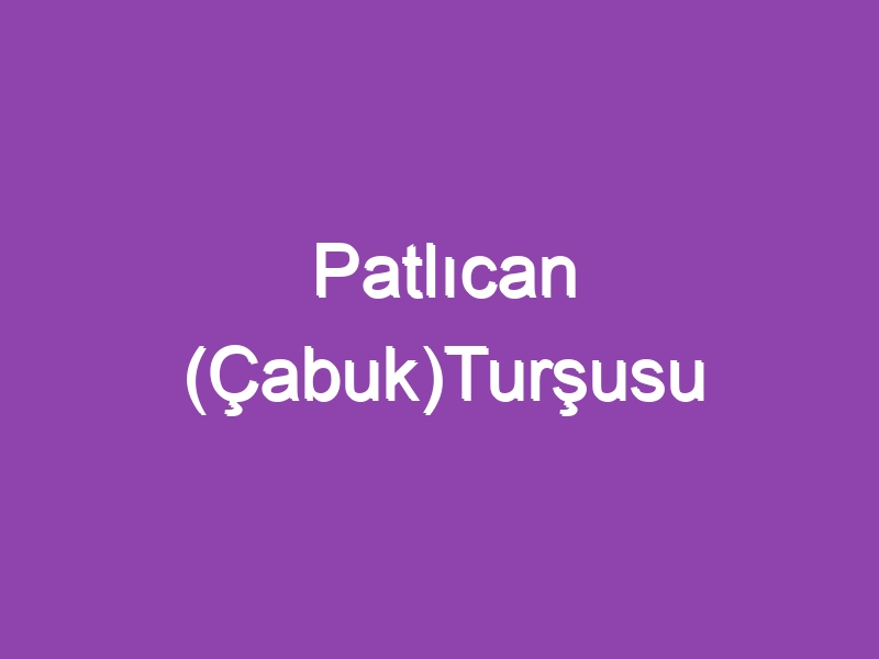 Patlıcan (Çabuk)Turşusu