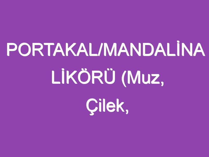 PORTAKAL/MANDALİNA LİKÖRÜ (Muz, Çilek, Vişne v.s.)