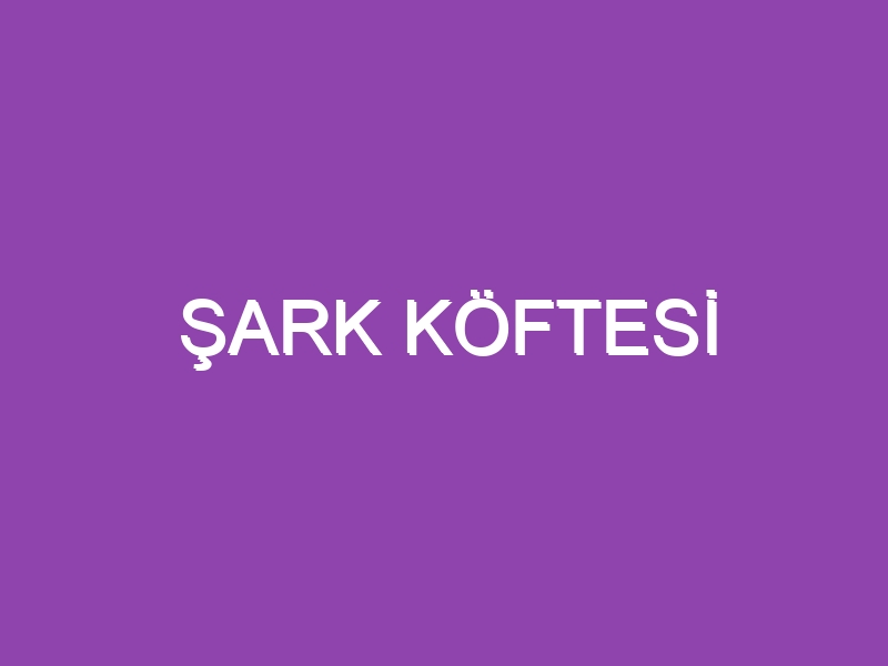 ŞARK KÖFTESİ