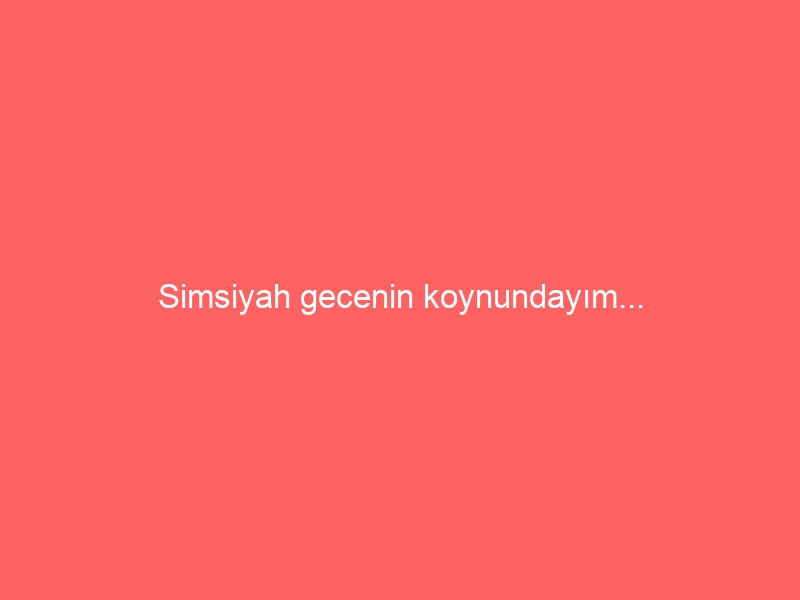 Simsiyah gecenin koynundayım…